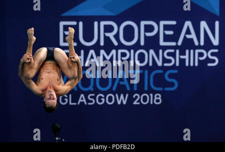 Deutschlands Patrick Hausding in Aktion in der Männer 3 m Sprungbrett tauchen während der Tag acht der 2018 Europameisterschaften im Royal Commonwealth Pool, Edinburgh Stockfoto