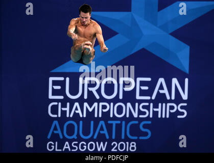 Deutschlands Patrick Hausding in Aktion in der Männer 3 m Sprungbrett tauchen während der Tag acht der 2018 Europameisterschaften im Royal Commonwealth Pool, Edinburgh Stockfoto