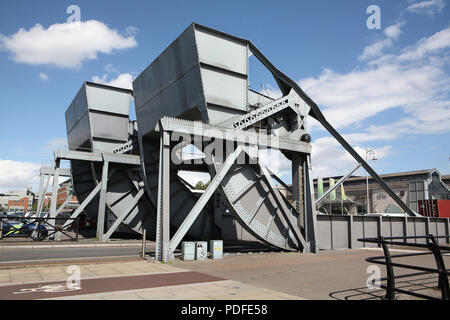 Scherzer rolling lift Bridge Stockfoto