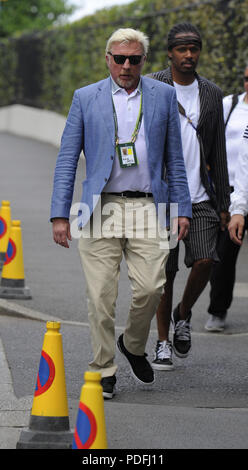 Boris Becker in Wimbledon 2018 Mit: Boris Becker Wo: London, Großbritannien Wann: 09 Aug 2018 Quelle: WENN.com Stockfoto