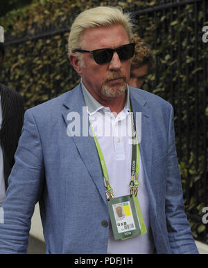 Boris Becker in Wimbledon 2018 Mit: Boris Becker Wo: London, Großbritannien Wann: 09 Aug 2018 Quelle: WENN.com Stockfoto