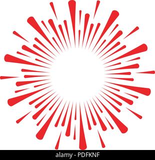 Feuerwerk burst Strahlen. Vector Illustration Design Template Stock Vektor