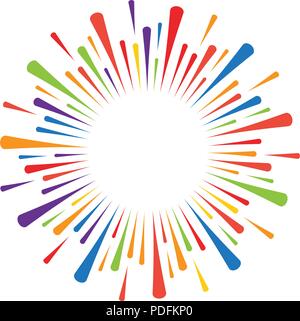 Feuerwerk burst Strahlen. Vector Illustration Design Template Stock Vektor