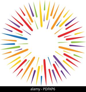 Feuerwerk burst Strahlen. Vector Illustration Design Template Stock Vektor