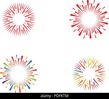 Feuerwerk burst Strahlen. Vector Illustration Design Template Stock Vektor