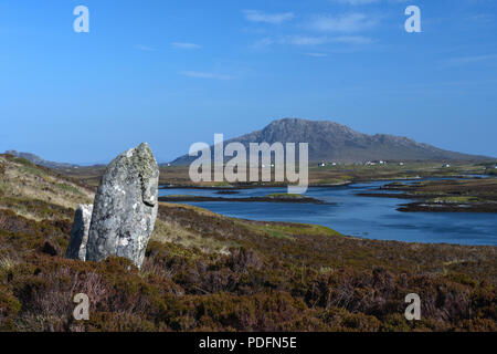 Pobull Finn, finn Menschen; Stein Kreis; Loch langass; North Uist, Schottland Stockfoto