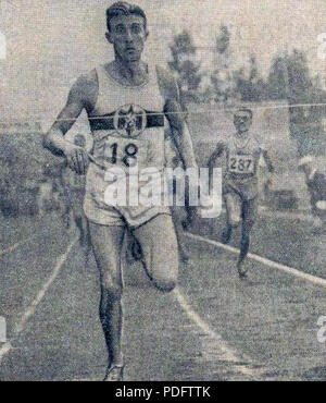 189 L'Allemand Rudolf Harbig Sieger Coupe du 800 mètres Devant le Français Jacques Lévèque (à-D.), Aux championnats d'Europe de 1938 à Colombes Stockfoto