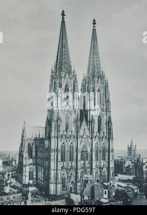 183 Koeln in Bildern, Tafel 6. Der Dom. Westseite Stockfoto