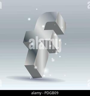 Das Volumen der Buchstabe f, 3d, der Vektor illustration Stock Vektor