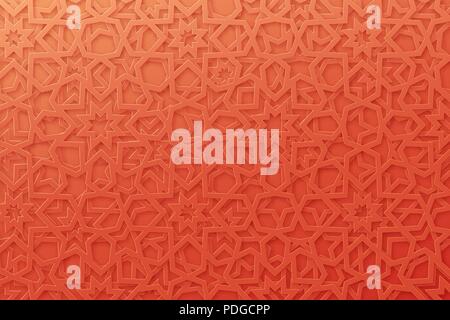 Arabisch Muster Hintergrund. Islamische ornament Vektor. Geometrische 3D-Form. Textur 1001 traditionelles Motiv Stock Vektor