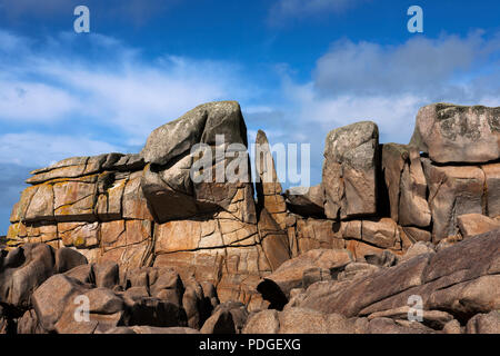 Die felsformation wie Zahn Rock, Peninnis Kopf, St. Mary's, Isles of Scilly, UK bekannt Stockfoto