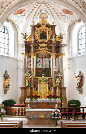 Neustadt an der Waldnaab, Pfarrkirche St. Georg, Barock, Hochaltar Stockfoto