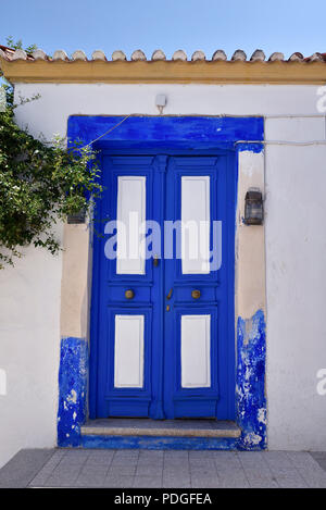 Alte Tür in die Stadt Hydra, Hydra, Griechenland Stockfoto