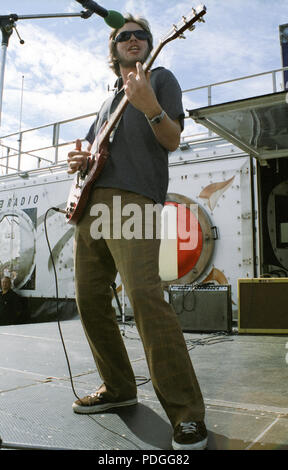 Supergrass Gaz Coombes BBC Radio One 1 Roadshow Headland Hotel Newquay Cornwall 20. August 1996 Stockfoto