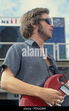 Supergrass Gaz Coombes BBC Radio One 1 Roadshow Headland Hotel Newquay Cornwall 20. August 1996 Stockfoto