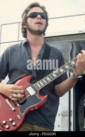 Supergrass Gaz Coombes BBC Radio One 1 Roadshow Headland Hotel Newquay Cornwall 20. August 1996 Stockfoto