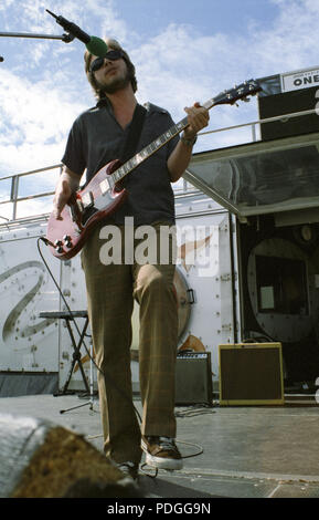 Supergrass Gaz Coombes BBC Radio One 1 Roadshow Headland Hotel Newquay Cornwall 20. August 1996 Stockfoto