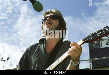 Supergrass Gaz Coombes BBC Radio One 1 Roadshow Headland Hotel Newquay Cornwall 20. August 1996 Stockfoto