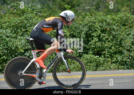 ChronoKristin, Zeitfahren, Silber Pro Cycling, Adam Roberge, Radrennen, Boise, Idaho, USA Stockfoto