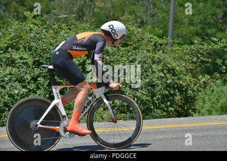 ChronoKristin, Zeitfahren, Silber Pro Cycling, Adam Roberge, Radrennen, Boise, Idaho, USA Stockfoto