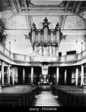 217 Mannheim Konkordienkirche, Blick zum Altar und Orgel Stockfoto