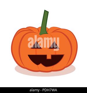 Cute Halloween Kürbisse auf weißem Hintergrund Vektor-illustration isoliert. Stock Vektor