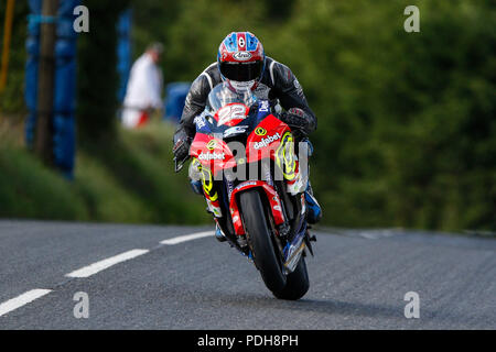 Stromkreis Dundrod, Lisburn, Nordirland. 9 Aug, 2018. MCE Ulster Grand Prix Rennen Tag 1; Paul Jordan (NI) in Aktion während der Superbike Praxis Credits: Aktion plus Sport/Alamy leben Nachrichten Stockfoto