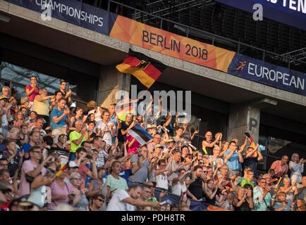 Berlin, Deutschland. 08 Aug, 2018. Funktion, die Fans im Stadion. Diskus Finale der Männer 08.08.2018 Europäische Leichtathletik WM 2018 in Berlin/Deutschland vom 06.08. - 12.08.2018. | Verwendung der weltweiten Kredit: dpa/Alamy leben Nachrichten Stockfoto