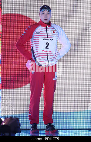 Tokio, Japan. 9 Aug, 2018. Rikako Ikee (JPN) Schwimmen: 2018 Pan Pacific Swimming der Meisterschaften Frauen 200m Freistil Finale bei den Tatsumi International Swimming Center in Tokio, Japan. Quelle: LBA/Alamy leben Nachrichten Stockfoto