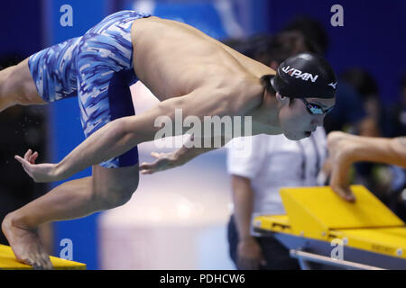 Tokio, Japan. 9 Aug, 2018. katsuo Matsumoto (JPN) Schwimmen: 2018 Pan Pacific Swimming Championships Männer 200m Freistil Finale bei den Tatsumi International Swimming Center in Tokio, Japan. Quelle: LBA/Alamy leben Nachrichten Stockfoto