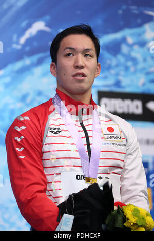 Tokio, Japan. 9 Aug, 2018. Yasuhiro Koseki (JPN) Schwimmen: 2018 Pan Pacific Swimming Championships Männer 100 m Brust Finale bei den Tatsumi International Swimming Center in Tokio, Japan. Quelle: LBA/Alamy leben Nachrichten Stockfoto