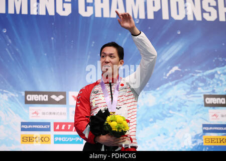 Tokio, Japan. 9 Aug, 2018. Yasuhiro Koseki (JPN) Schwimmen: 2018 Pan Pacific Swimming Championships Männer 100 m Brust Finale bei den Tatsumi International Swimming Center in Tokio, Japan. Quelle: LBA/Alamy leben Nachrichten Stockfoto
