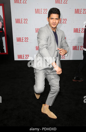 Westwood, Ca. 9 Aug, 2018. Iko Uwais, bei der Premiere von STX Filme ''Mile 22' im Regency Dorf Theater in Westwood, Kalifornien am 9. August 2018. Credit: Faye Sadou/Medien Punch/Alamy leben Nachrichten Stockfoto