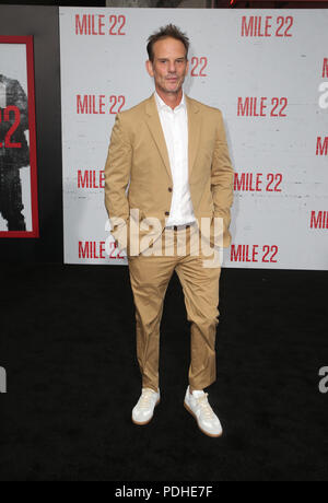 Westwood, CA, USA. 9 Aug, 2018. 9. August 2018 - Westwood, Kalifornien - Peter Berg. Premiere von STX Filme '''Mile 22'' im Regency Dorf statt. Photo Credit: Faye Sadou/AdMedia Credit: Faye Sadou/AdMedia/ZUMA Draht/Alamy leben Nachrichten Stockfoto