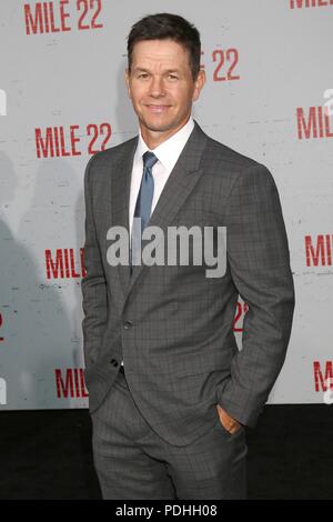 Los Angeles, CA, USA. 9 Aug, 2018. Mark Wahlberg in der Ankunftshalle für Meile 22 Premiere, Westwood Village Theatre, Los Angeles, CA August 9, 2018. Credit: Priscilla Grant/Everett Collection/Alamy leben Nachrichten Stockfoto