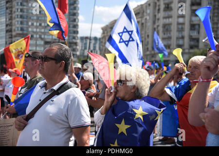Bukarest, Rumänien. 10 August, 2018. Rumänische Auswanderer Protest gegen die Regierung in Bukarest - 10. August 2018 Credit: Alberto Grosescu/Alamy leben Nachrichten Stockfoto