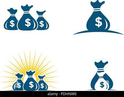 Geld beutel Symbol Vorlage vector Illustration Design Stock Vektor