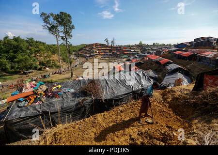 Balukhali Flüchtlingslager bei Ukhiya in Cox's Bazar, Bangladesch Stockfoto