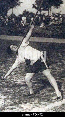 371 Violette Morris au Lancer du Javelot en Janvier 1923 Stockfoto