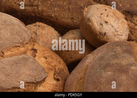Nahaufnahme eines frisch gebackenes Brot Korb Stockfoto
