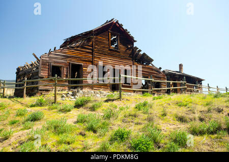 Die alte Haynes Ranch House im Okanagan Valley in der Nähe von Osoyoos, British Columbia, Kanada. Stockfoto