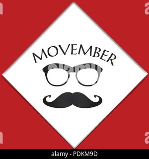 Movember Werbung Vektor mit Text und Grafik, Vektor Stock Vektor