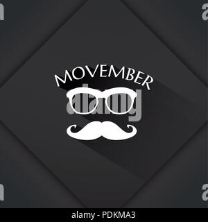 Movember Werbung Vektor mit Text und Grafik, Vektor Stock Vektor