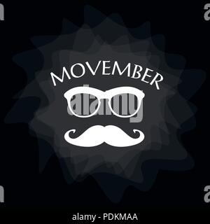 Movember Werbung Vektor mit Text und Grafik, Vektor Stock Vektor