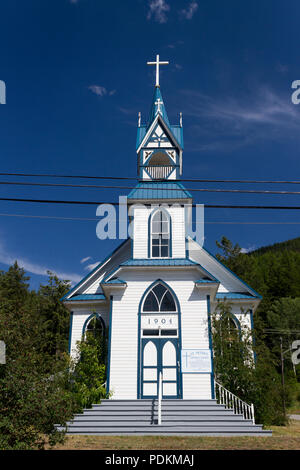 Juli 17, 2018 - Moyie, British Columbia, Kanada: Gebäude Exterieur von St. Peter Katholische Kirche 1904 im Moyie, British Columbia, Kanada gebaut. Mo Stockfoto