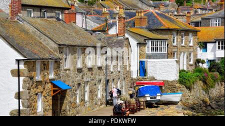 Hafen Meer Cottages, Fowey, Cornwall, England, Großbritannien Stockfoto