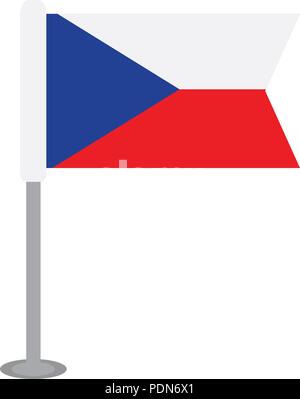 Isolierte Flagge der Tschechischen Republik Stock Vektor