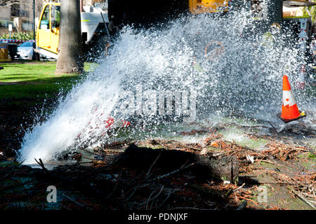 Wasser Rohrbruch Stockfoto