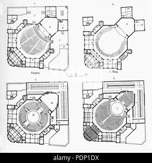 Apollo-Theater Düsseldorf Architekt Hermann vom Endt Düsseldorf, Grundrisse, Architektur des XX. Sterben Jahrhunderts - Zeitschrift für moderne Baukunst. Jahrgang 1901; Nr. 37. Stockfoto