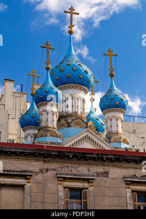 Russisch-orthodoxe Kirche. San Telmo, Buenos Aires, Argentinien. Stockfoto